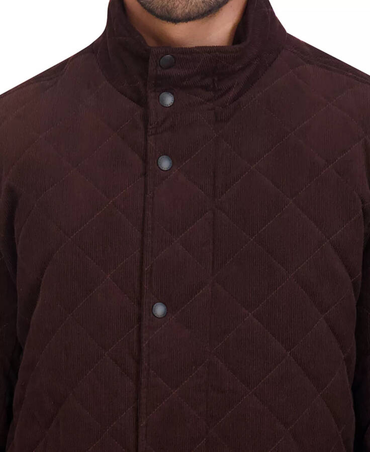 Men's Diamond-Quilted Corduroy Jacket Chocolate - 3