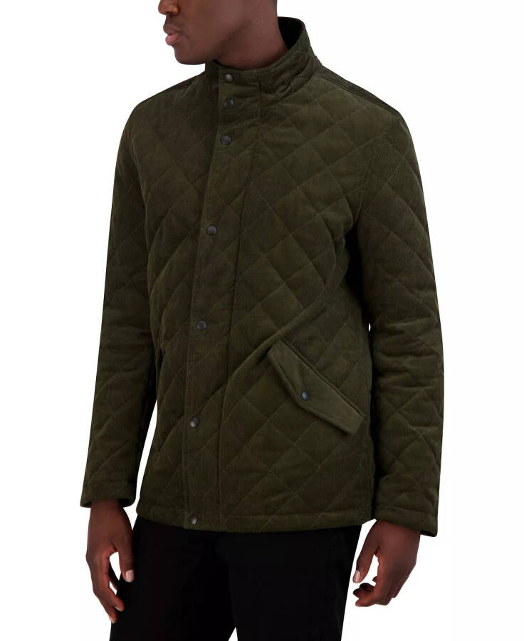 Men's Diamond-Quilted Corduroy Jacket Olive - 1