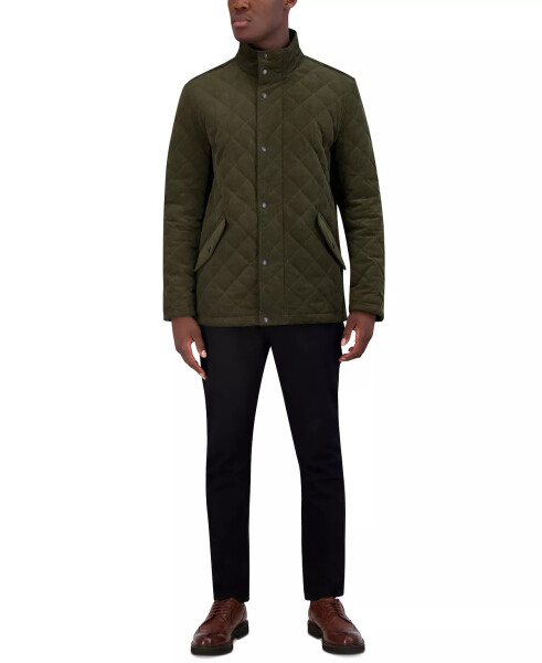 Men's Diamond-Quilted Corduroy Jacket Olive - 4