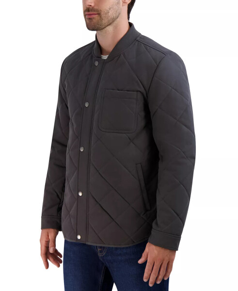 Men's Diamond Quilted Rain Jacket Smoke - 1