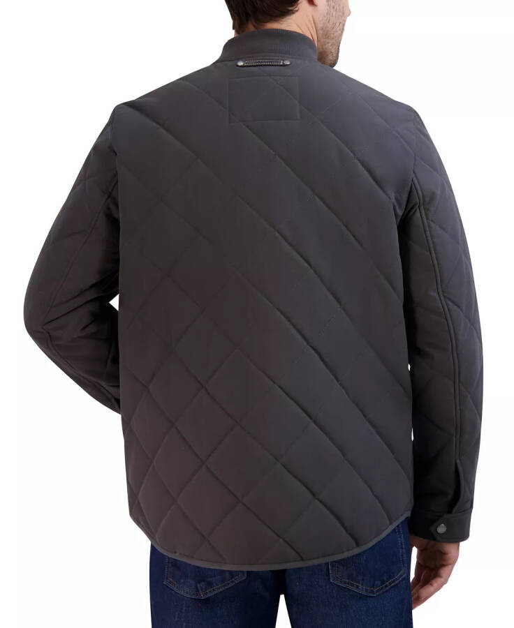 Men's Diamond Quilted Rain Jacket Smoke - 2