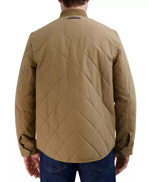 Men's Diamond Quilted Rain Jacket Tan - 2