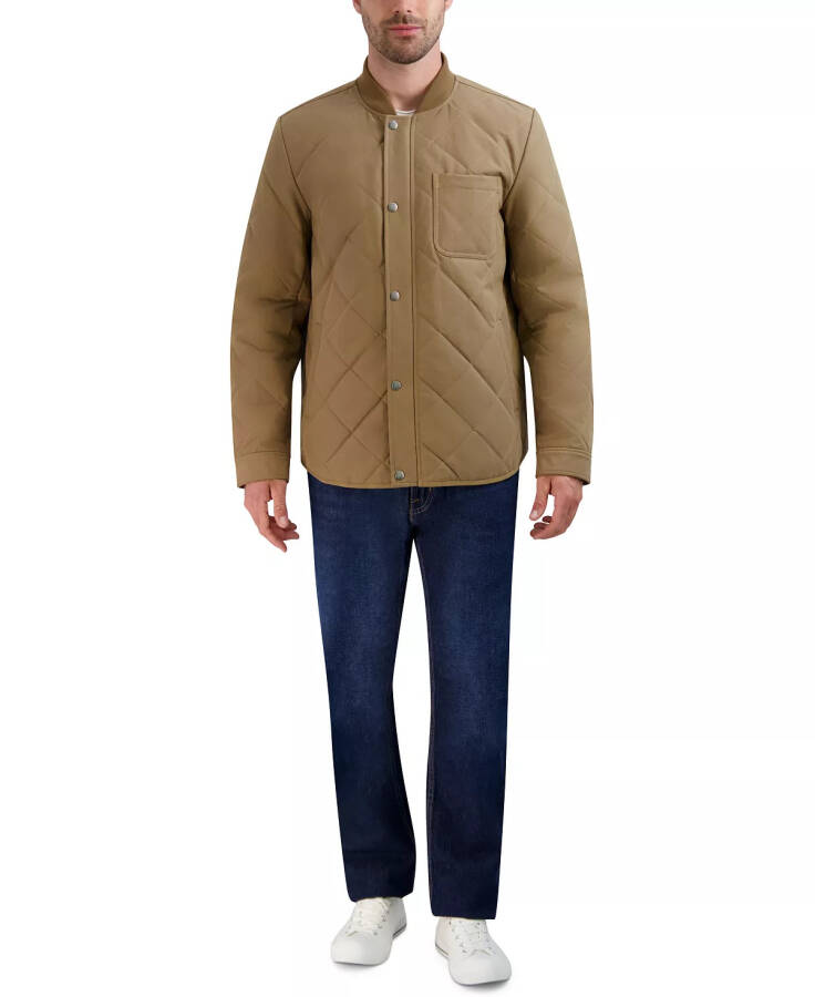 Men's Diamond Quilted Rain Jacket Tan - 4