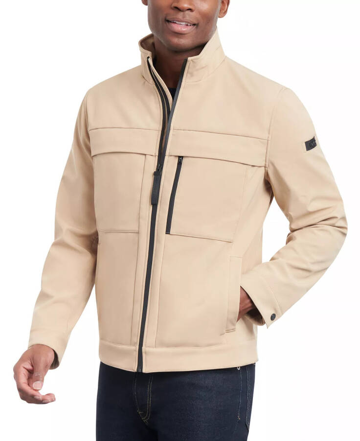 Men's Dressy Full-Zip Soft Shell Jacket Khaki - 3