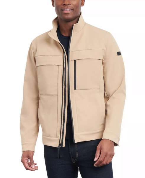 Men's Dressy Full-Zip Soft Shell Jacket Khaki - 4