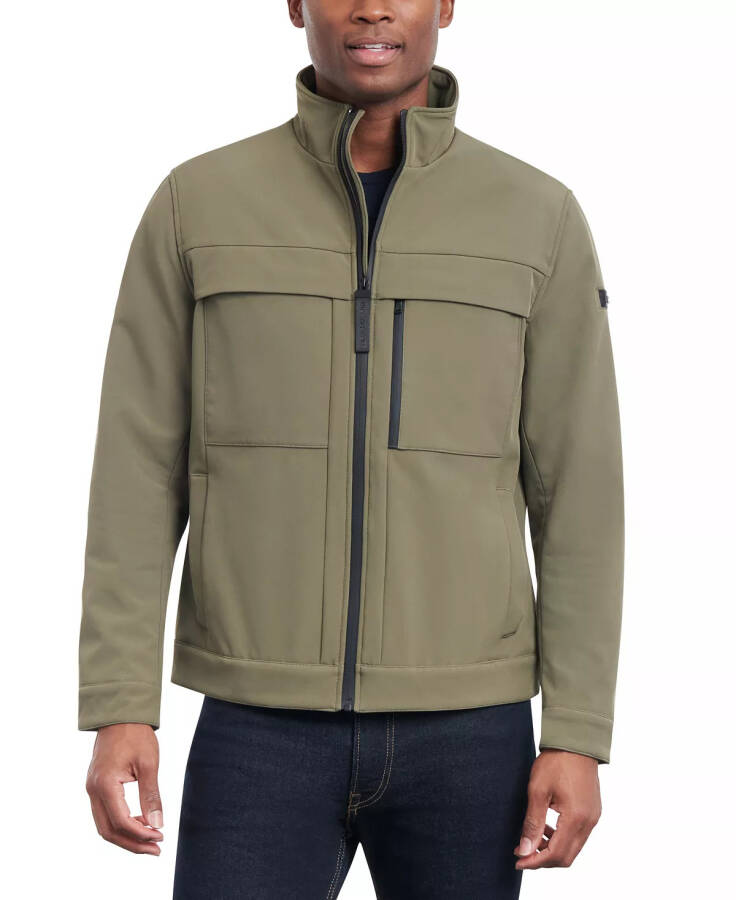 Men's Dressy Full-Zip Soft Shell Jacket Olive - 1