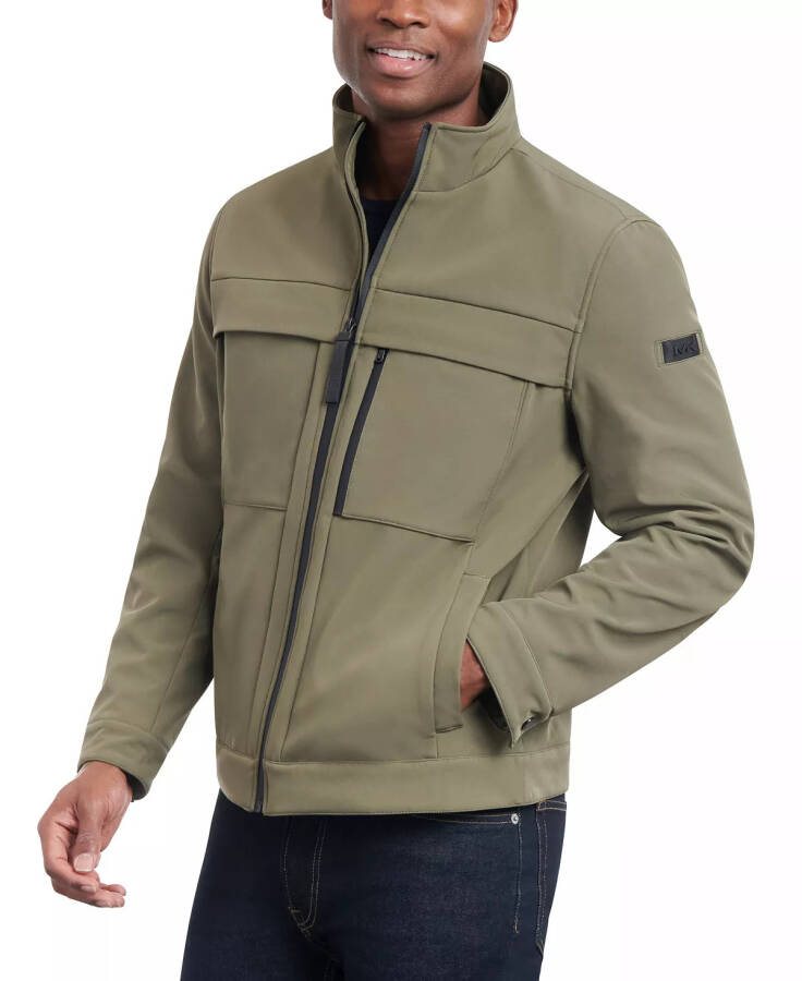 Men's Dressy Full-Zip Soft Shell Jacket Olive - 3