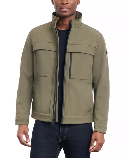 Men's Dressy Full-Zip Soft Shell Jacket Olive - 4