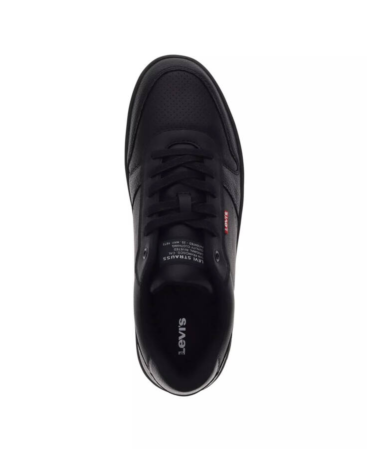 Men's Drive Faux-Leather Low Top Lace-up Sneakers Black, Gum - 4