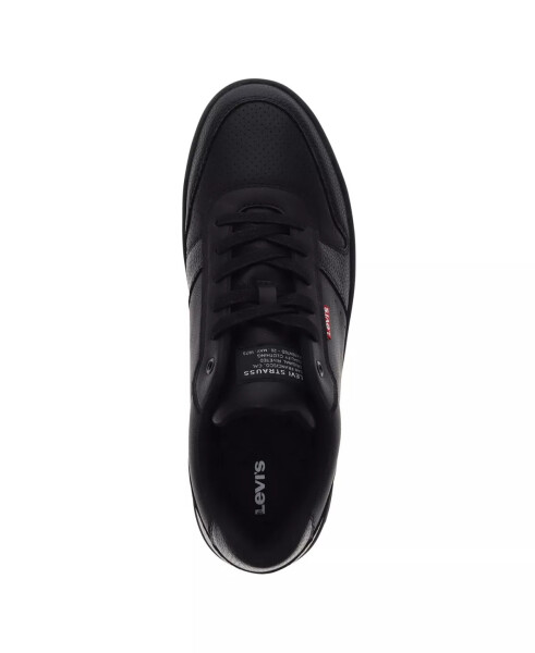 Men's Drive Faux-Leather Low Top Lace-up Sneakers Black Mono - 4