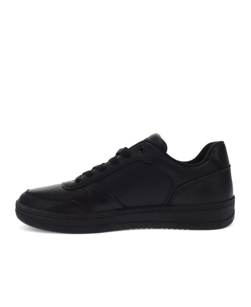 Men's Drive Faux-Leather Low Top Lace-up Sneakers Black Mono - 6