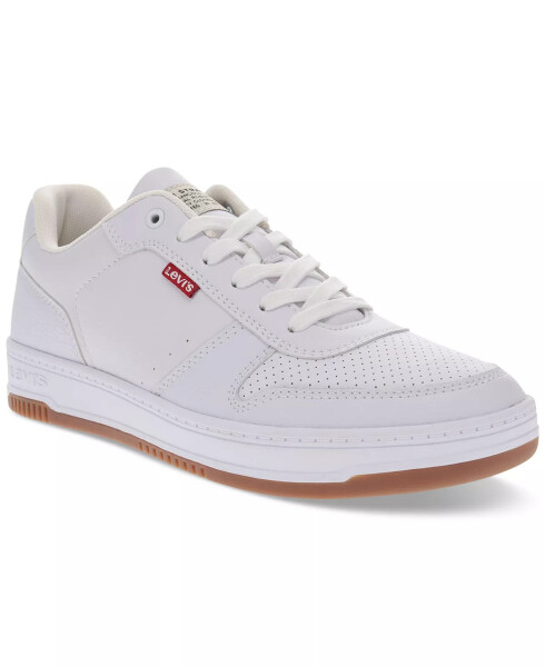 Men's Drive Faux-Leather Low Top Lace-up Sneakers White, Gum - 1