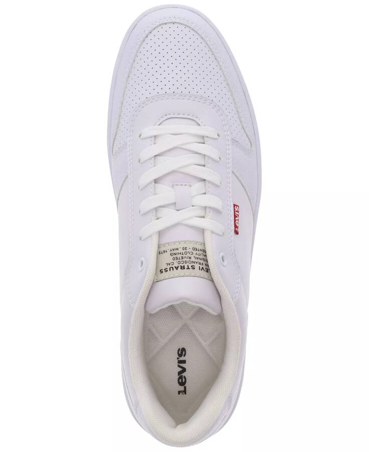 Men's Drive Faux-Leather Low Top Lace-up Sneakers White, Gum - 5