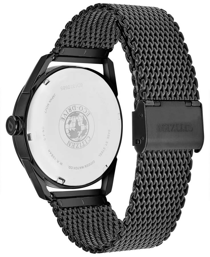 Men's Drive From Citizen Eco-Drive Black Mesh Stainless Steel Bracelet Watch 42mm Black - 3