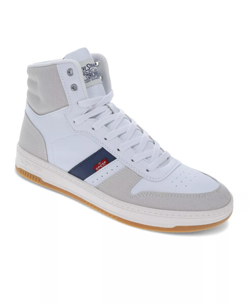 Men's Drive High-top Lace Up Sneakers White, Natural, Vintage Indigo - 1