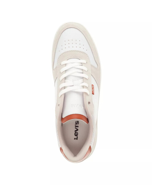 Men's Drive Low Top 2 Faux Leather Lace-Up Sneakers White, Cement, Tan - 4