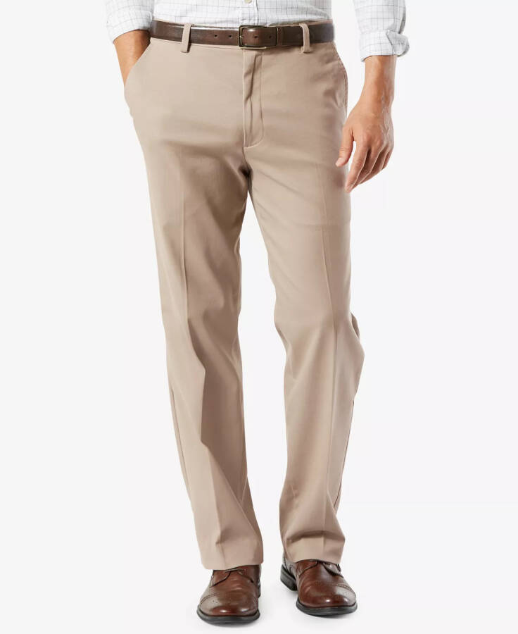 Men's Easy Classic Fit Khaki Stretch Pants Timber Wolf - 5