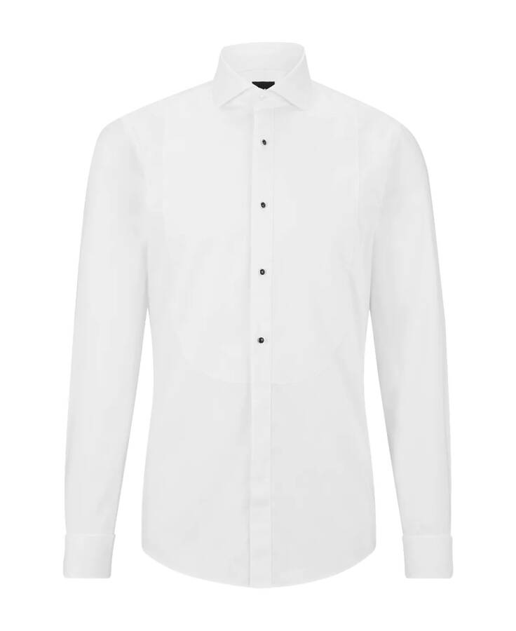 Men's Easy-Iron Stretch-Cotton Poplin Slim-Fit Dress Shirt White - 2