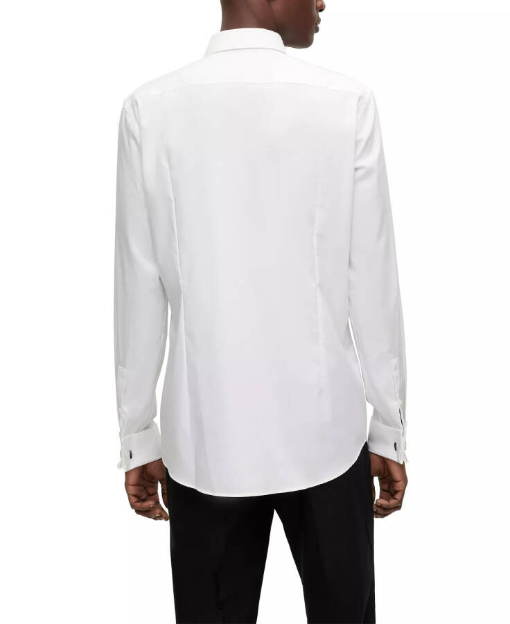 Men's Easy-Iron Stretch-Cotton Poplin Slim-Fit Dress Shirt White - 3