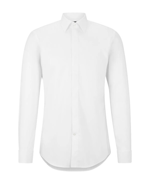 Men's Easy-Iron Stretch Cotton Slim-Fit Dress Shirt White - 3