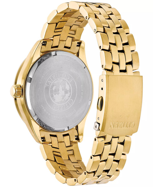 Men's Eco-Drive Corso Diamond-Accent Gold-Tone Stainless Steel Bracelet Watch 41mm Gold - 3