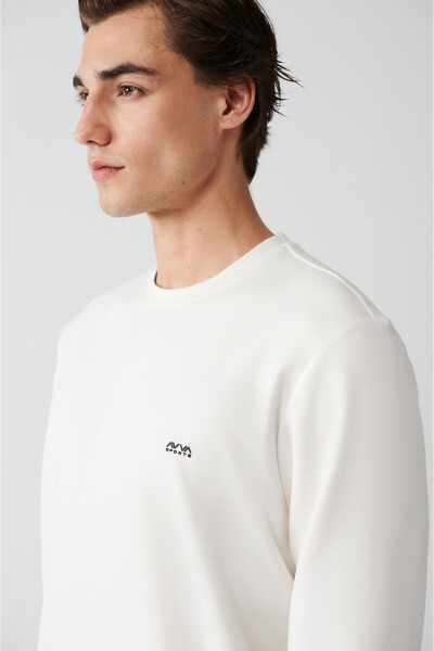 Men's Ecru Interlock Sweatshirt - 7