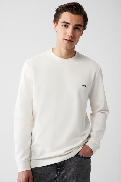 Men's Ecru Interlock Sweatshirt - 8