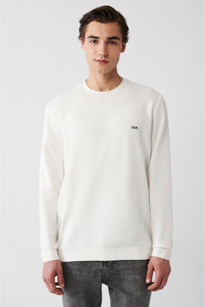 Men's Ecru Interlock Sweatshirt - 1