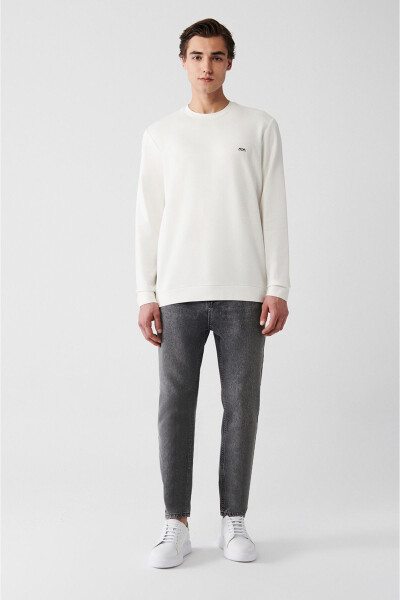 Men's Ecru Interlock Sweatshirt - 5