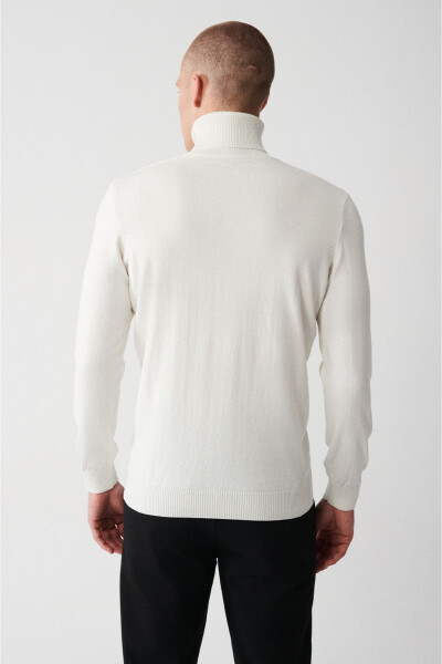 Men's Ecru Knit Sweater - 5