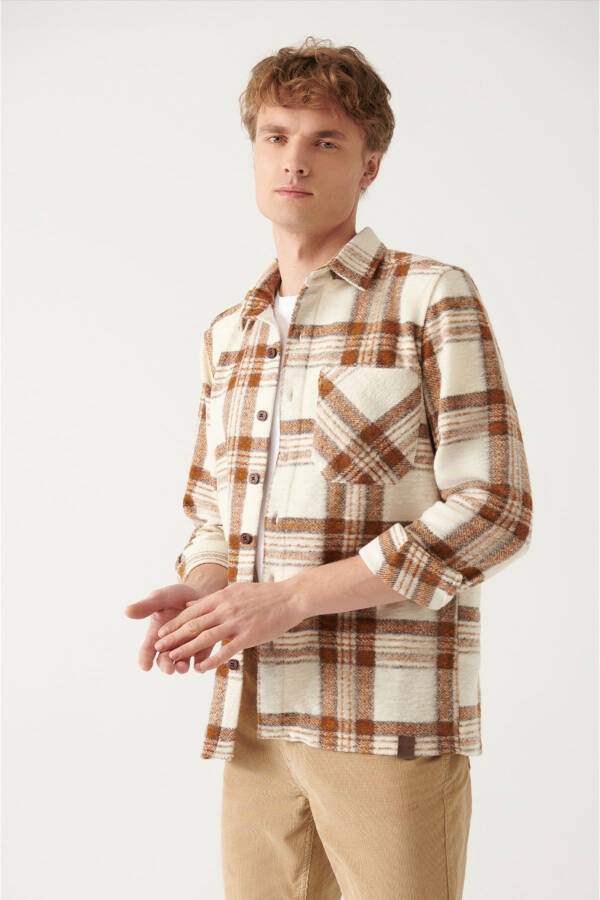 Men's Ecru Oversize Lumberjack Pocket Shirt A22y2039 - 7