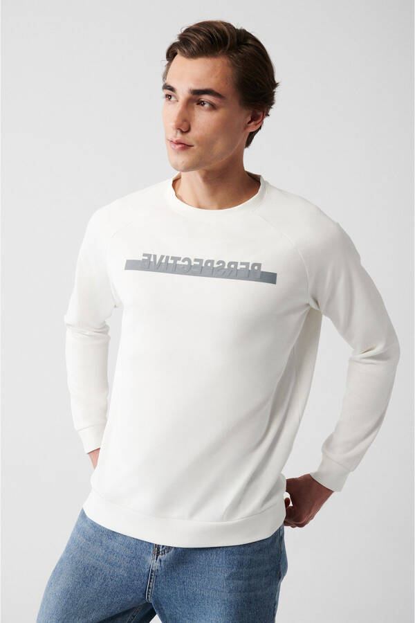 Men's Ecru Soft Touch Sweatshirt - 7