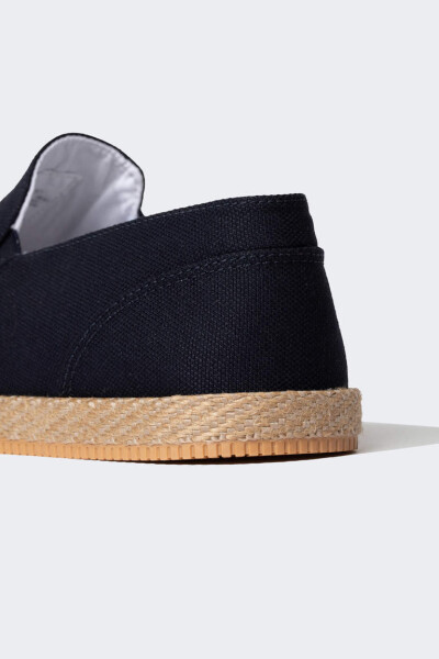 Men's Espadrille Linen Shoes Navy Blue - 6