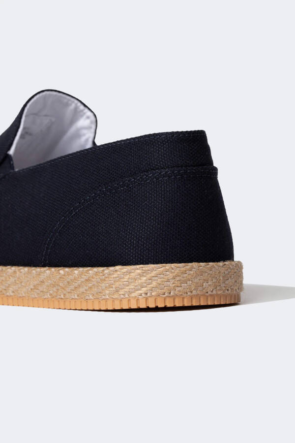 Men's Espadrille Linen Shoes Navy Blue - 11