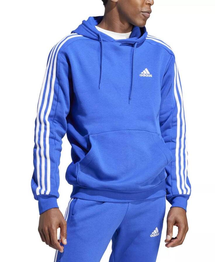 Men's Essentials 3-Stripes Regular-Fit Fleece Hoodie, Regular & Big & Tall Lucid Blue / Wht - 1