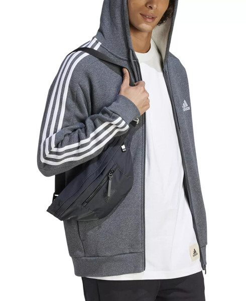 Men's Essentials 3-Stripes Regular-Fit Full-Zip Fleece Hoodie, Regular & Big & Tall Dgh/wht - 3