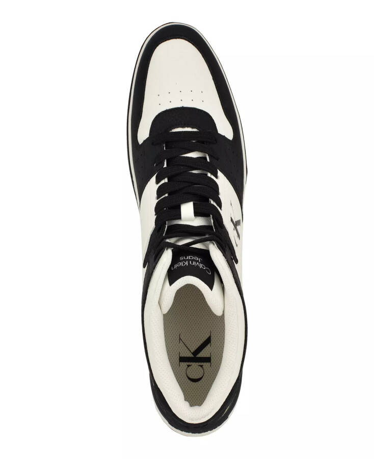 Men's Fabi Lace-Up Casual Sneakers Black, White - 4