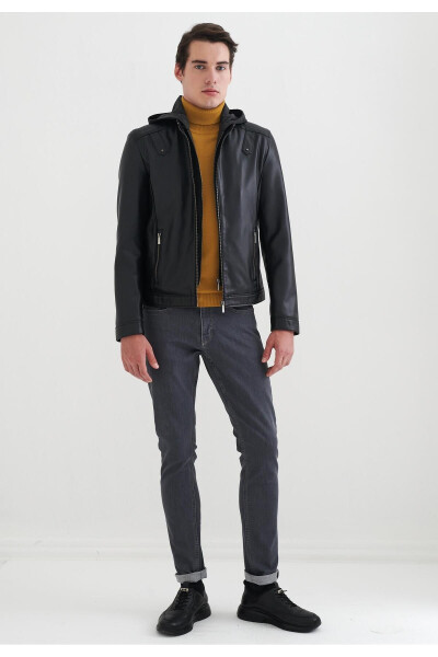 Men's Faux Leather Jacket - 5