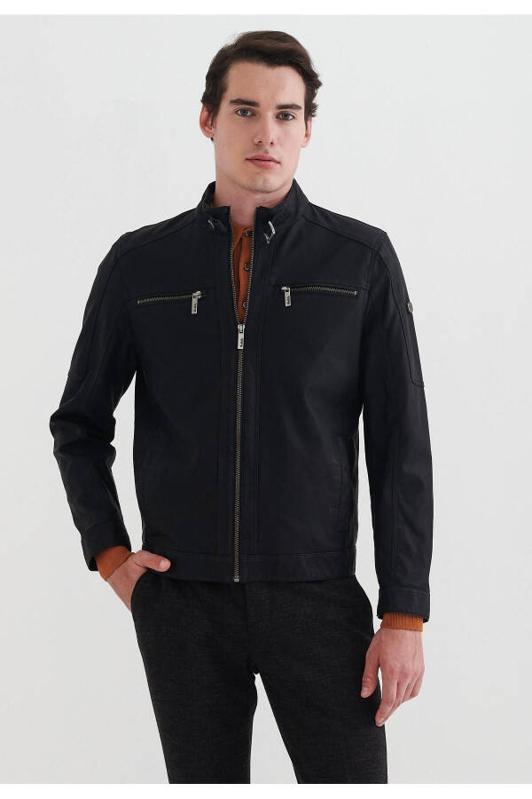 Men's Faux Leather Jacket - 2