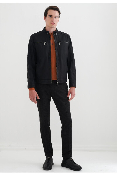 Men's Faux Leather Jacket - 3