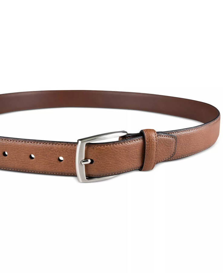 Men's Faux Leather Pebble Grain Stretch Belt, Created for Macy's Tan - 3