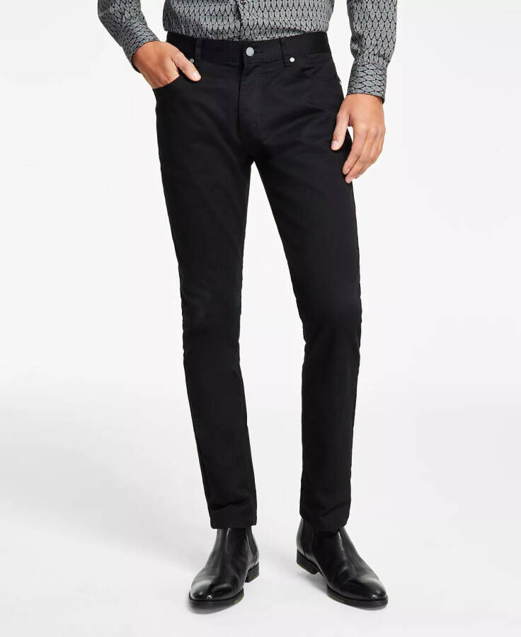 Men's Five-Pocket Straight-Fit Twill Pants, Created for Modazone Deep Black - 6