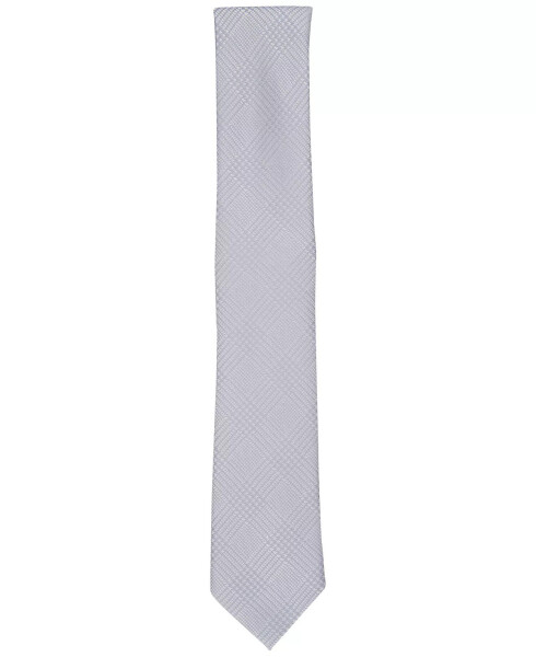 Men's Foxboro Plaid Tie, Created for Modazone Silver - 2