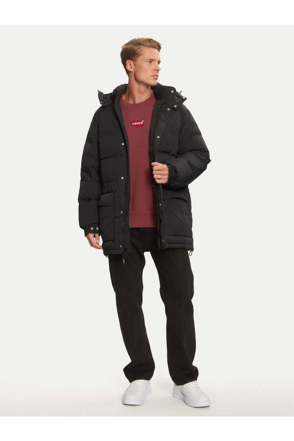 Men's Functional Rockridge Black Puffer Long Coat - A8559-000 - 5