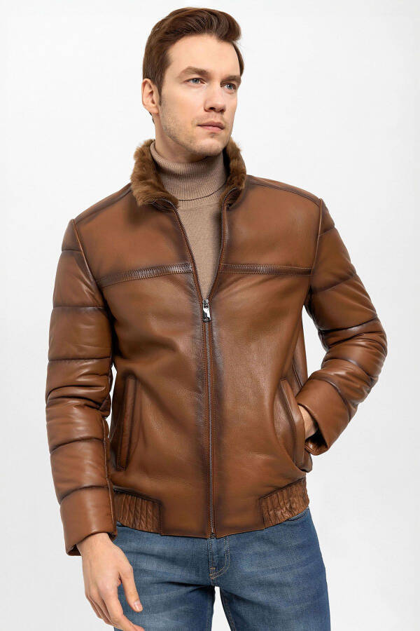 Men's Fur Coat Brown An-7254 - 3