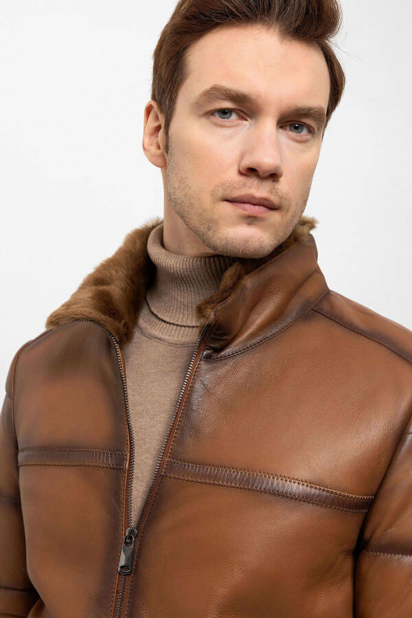 Men's Fur Coat Brown An-7254 - 5