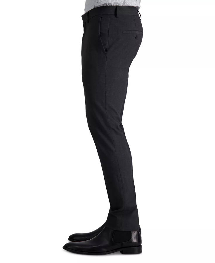 Men's Gabardine Skinny/Extra-Slim Fit Performance Stretch Flat-Front Dress Pants Charcoal - 4