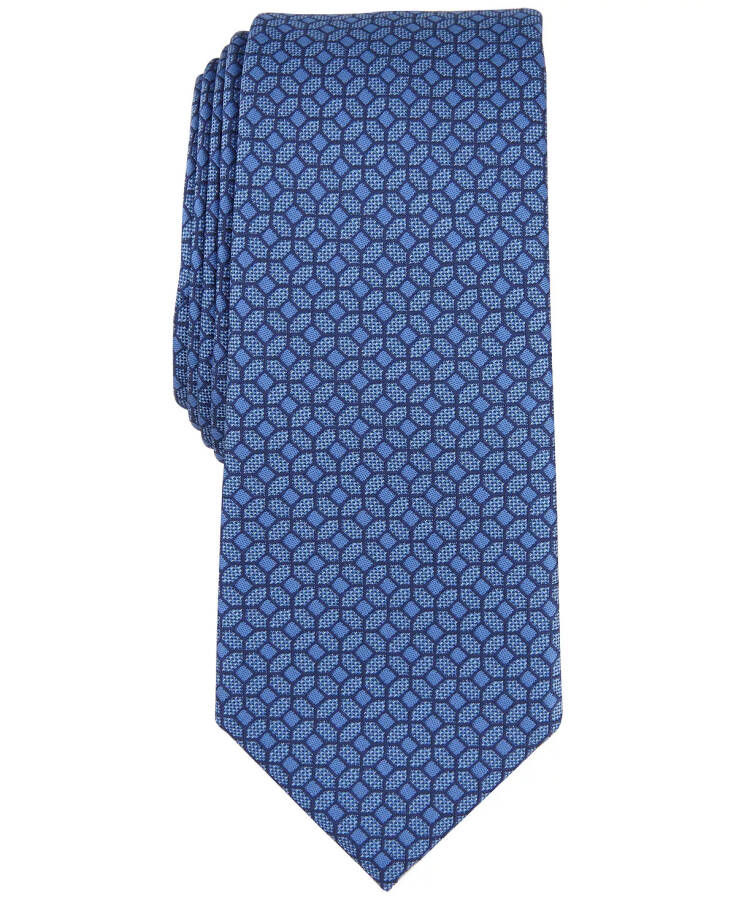 Men's Garner Geo-Pattern Tie, Created for Modazone Blue - 1