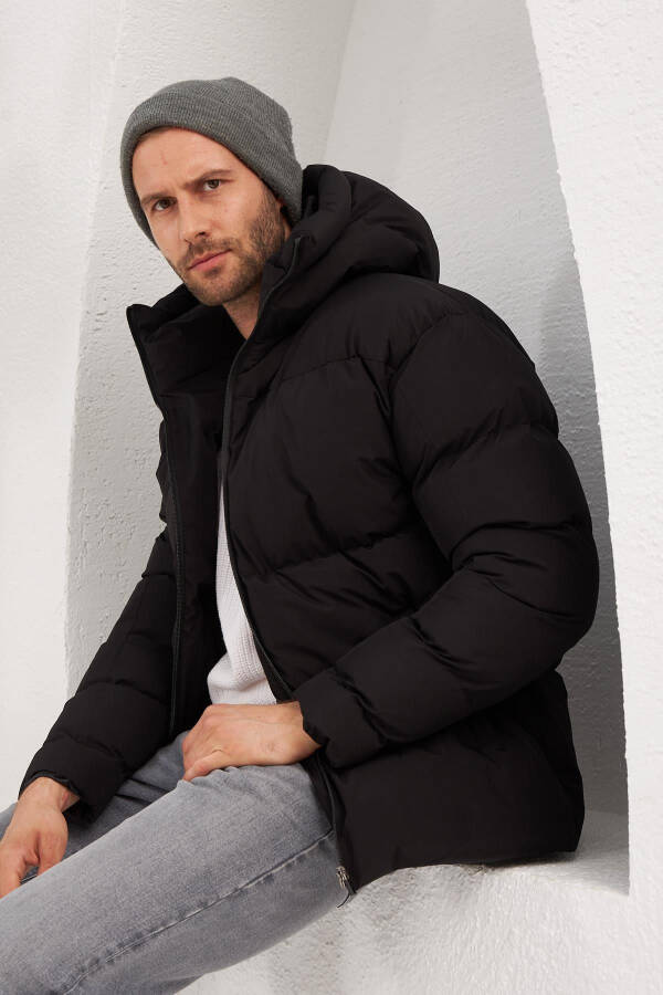 Men's Garnited Waterproof & Windproof Oversized Puffer Jacket Black - 7