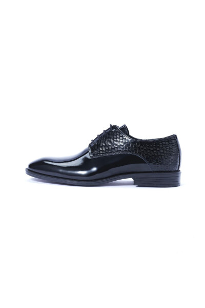 Men's Genuine Leather Black Patent Classic Shoes, Groom Tuxedo Shoes - 31